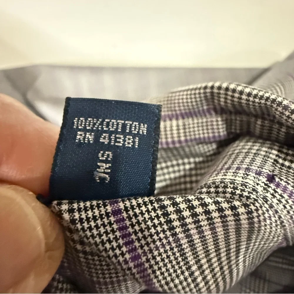 Polo Ralph Lauren Classic Fit Button Up Shirt Grey Purple Check Men’s Size Large
